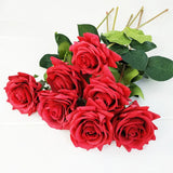 11pcs/Lot Rose Artificial Flowers Real Rose Touch Flowers Home for Decorations Wedding Party or Birthday Bouquet