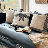 Modern Tufting Cushion Cover Black White Bowtie Pillow Case Nordic Geometric Home Back Support Pillowcase Decorations 45*45cm