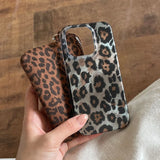 Retro Leopard Print Smooth Pattern Mobile Phone Protective Case for iPhone 16 15 14 13 12 Pro Max Shockproof Protection Cover