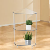 Acrylic Corner Side Table, Corner Shelf Stand, Easy to Clean End Table, 3 Tier for Home Bedroom Small Space Bedside
