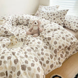 Ins Simple Flower Bed LinenTwin Full Queen King Size Bed Sheets Set  Adults Kids Floral Bed Comforter Sets Bed Duvets Kawaii