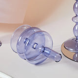 Lilac Glass Candlesticks Candle Holders Wedding Table Centerpieces Nordic Home Decoration Christmas Gift Glass Candle Holder