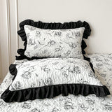 1 Pair Clip Cotton Pillow Cover with Lace 48cmx74cm Girls Use Pillowcases High-end Pillow Core Covers Household Use Bedding