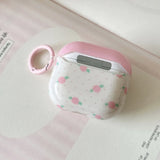 Pink Purple Blue Rose Flower Soft Headphone Protection Cover Case For Apple AirPods 1 2 3 4 Pro 2 Cases Coque Cute Love Pendant
