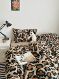 Comfortable Woolen Milk Velvet Thiened Autumn Winter Four-Piece Bedding Set Plaid Blogging Sle Skin-Friendly Universal Use