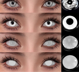 1 Pair Cosplay Crazy White Contact Lenses Colored Contact Lenses Anime Makeup Black Eye Lenses Yearly Halloween Lenses