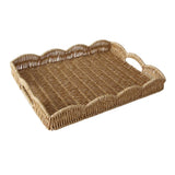 Imitation Rattan Woven Storage Tray Rectangular Rustic Style Food Serving Tray Multipurpose Save Space Desktop Organizer Bread
