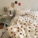 Solid Pink Fashion Style Bedding Set Twin Full Queen Size Duvet Cover Set Adults Kids Simple Korean Bed Flat Sheet Pillowcases