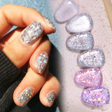 10ml Glitter Sequins Gel Nail Polish Shining Soak Off UV Semi-permanent Varnish Base Top Coat Hard Gel Design