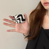 Zebra Pattern + Ring Is Suitable for Apple for Airpodspro2 Case/For Airpodspro Case/For Airpods4 Case/For Airpods3 Case/For Airpods2 Case/Fashion Women's Headphone Case/Casual Headphone Case