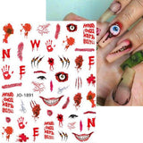 3D Luminous Nail Stickers Decals Black White Spider Web Skull Alien Planet Glow In The Dark Halloween Manicure Foils Tattoo Tips