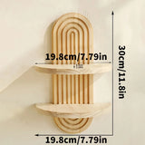Bohemian Style Arched Wall Frame Wooden Floating Rack Plants Vases Candle Holders Shelf Living Room Wall Decor Home Decoration