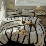 New student cartoon washed cotton towel embroidered three or four-piece set bed sheet quilt cover mattress bedding