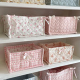 Original Korean Imported Quilted Storage Basket Desktop Good Item Storage Cute Storage Frame
