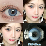 1 Pair Myopia Color Contact Lenses for Eyes with Prescription Makeup Eye Color Lenses Beauty Pupils Fashion Blue Lenses