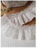 White Lace Lace Ribbons Accessories Lace Trim Handmade DIY Extended Clothes Pleated Sewing Decorative Fabric Skirt Hem Fabric