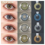 Natural Brown Colored Contact Lenses Eyes Color Lens 1Pair Small Pupil Lens 12-Month Disposable Cosplay Makeup Lenses