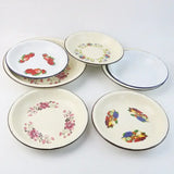 European and American thick enamel plate, classic fruit plate, 20/24 cm, large cutlery, garden, enameled kitchen plates durable