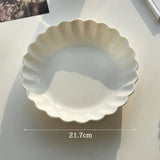 Nordic Pure White Ceramic Plate Set, Dessert, Breakfast, Pasta, Western, Home Tableware, Kitchen Plates Sets