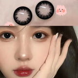 14.5mm Black Lens -0.00~-8.00 for myopia Cosmetic Soft Natural Contact Lenses 6 months 2Pcs with Prescription