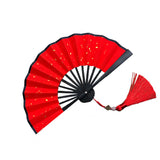 Blank Paper Fold Fan Red Folding Hand Held Fan Pink Mini  Japanese Foldable Fan for Kids DIY Wedding Decoration