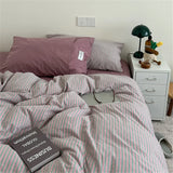 Hua Face  Pure Cotton Waed Bedroom Four-piece Set Retro Sle Quadruple Bedding Set Comfortable for All Seasons