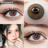 2pcs High Gloss Big Diameter Colored Contacts High Moisture Half Yearly Lenses for Daily Wear Makeup Party 0.00D No Po