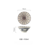 980ml Japanese Ceramic Soup Bowl Retro Ramen Noodle Bowls Large Capacity Bowl Restaurant Household Tableware Kitchen Supplies