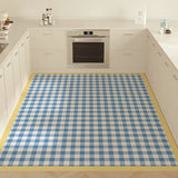 Carpet for Kitchen Vinyl Carpets Pvc Waterproof Floor Mat Leather Oil-proof Non-slip Mats Green Plaid Rug Home Decoration Rugs