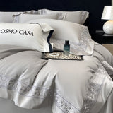 100% Egyptian Cotton White Luxury Embroidery Hotel Style Bedding Set Duvet Cover Set Flat/Fitted Bed Sheet Pillowcases 4Pcs