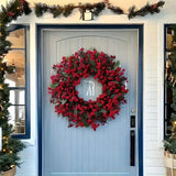 Luxurious Artificial Christmas Wreath  All-Weather Indoor/Outdoor Door,Tabletop Decoration-Plastic Holiday Wreath for Xmas Tree