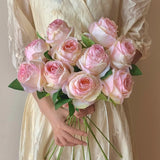 30 Simulated Roses Realistic Touch with Fake Flowers Valentine's Day DIY Wedding Party Home Decoration Pink Rose Eternal Flower