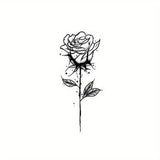 1pc Flower Patterned Herbal Tattoo Sticker, Symbolizing Noble and Beautiful Flower Arm Tattoos, Waterproof