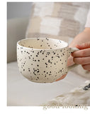 Nordic Style Matte Splashed Ink Drinking Mug Household Simple Breakfast Milk Cups Fashion Office Handgrip Large Coffee Cup