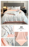 Flower Printed Duvet Cover Set Satin Silk Bed Cover Sets for Summer Queen/King Size Silky plumones de cama Coolling Bedding Set