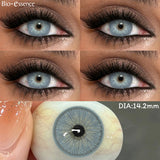 2pcs Colored Contact Lenses Gray Eye Contact Lens Green Eye Lenses Yearly Eye Makeup Beauty Lens for Dark Eyes