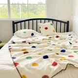Sheep Autumn Blanket with Colored Dots Soft Comfortable Warm Winter Blankets Four Seasons Sofa Blanket Camping Dam