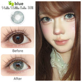 1 Pair(2pcs) Purple/Green/Brown/Black/Grey Comfortable Color Contact Lenses Without Irritation For Girls With Degree