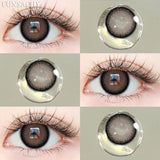 1pair Colorcon Contact Lenses Green Color Lens Natural Brown Eye Contacts Gray Pupils Beautiful Cosmetic Yearly Lenses