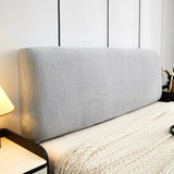 Solid Color Bedside Protective Cover Plush Easy Disassembly Bed Backrest Cover Soft Elastic Full Coverage Bed Back Slipcovers