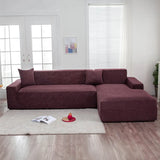 Water-resistant Thicken Sofa Cover 1/2/3/4 Seaters Leaf Jacquard Solid L Shaped Slipcover Elastic Full Wrap Corner Couch Cover