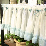 Window Valance White Linen Ruffle Short Curtain Kitchen Decor Rod Pocket Farmhouse Rustic Sheer Valances W150xL60cm 1pc