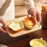 Ceramic Plate Cute Bread Seasoning Dish Underglaze Color Good-looking Dish Household Sauce Dish