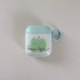 A Green Apple + Ring Case Suitable for Apple for Airpodspro2 Case/For Airpodspro Case/For Airpods4 Case/For Airpods3 Case/For Airpods2 Case/Fashion Women's Headphone Case/Casual Headphone Case/