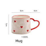 Creative INS Style Cute Coffee mug Tea Cup Hand Painted Love Heart Ceramics Milk Cups Coffee Cups For Home office Tableware Gift