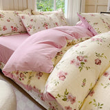 Ikeehome  Class A super soft jacquard cloud yarn cotton four-piece set, bed sheet, bed hat, quilt cover, student dormitory bed