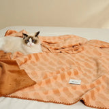 Nordic Simple Jacquard Sheep Fleece Blanket Luxury Autumn Winter Office Bedroom Nap Blanket Shawl Cushion for Single Double Size