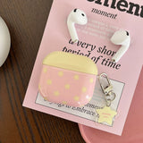 Lovely Pink Earphone Case For Apple AirPods Pro 2 Soft Cover Cute Yellow Star Pattern Silicone Protector For AirPods 1 2 3 4