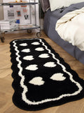 50*160cm Mini Hearts Rug Door Tufting Mat Soft Thick Fluffy  Door Floor Carpet Bathroom Absorbent Toilet Kitchen Rug