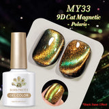 10ml Leopard Cat Magnetic Eye Gel Nail Polish Autumn Night Coffee Brown Glass Beads Soak Off UV LED Manicure Nail Ar